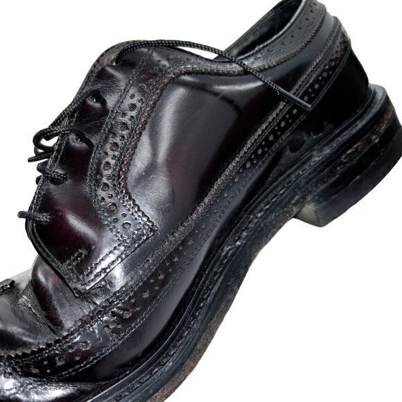 Cats Paw By Foster Wingtip Longwing Brown Leather Shoes Size 9.5 D Non‎ Slip - Picture 6 of 8